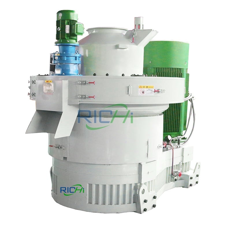 Vertical ring die pellet machine