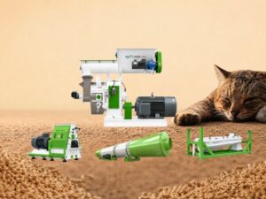 sawduat-cat-litter-pellet-making-machine-for-sale-show-together