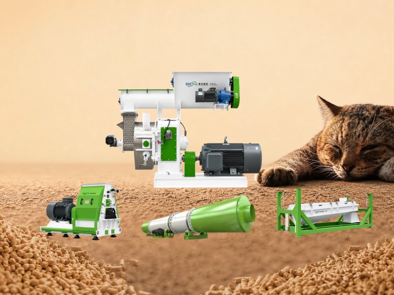 sawduat-cat-litter-pellet-making-machine-for-sale-show-together